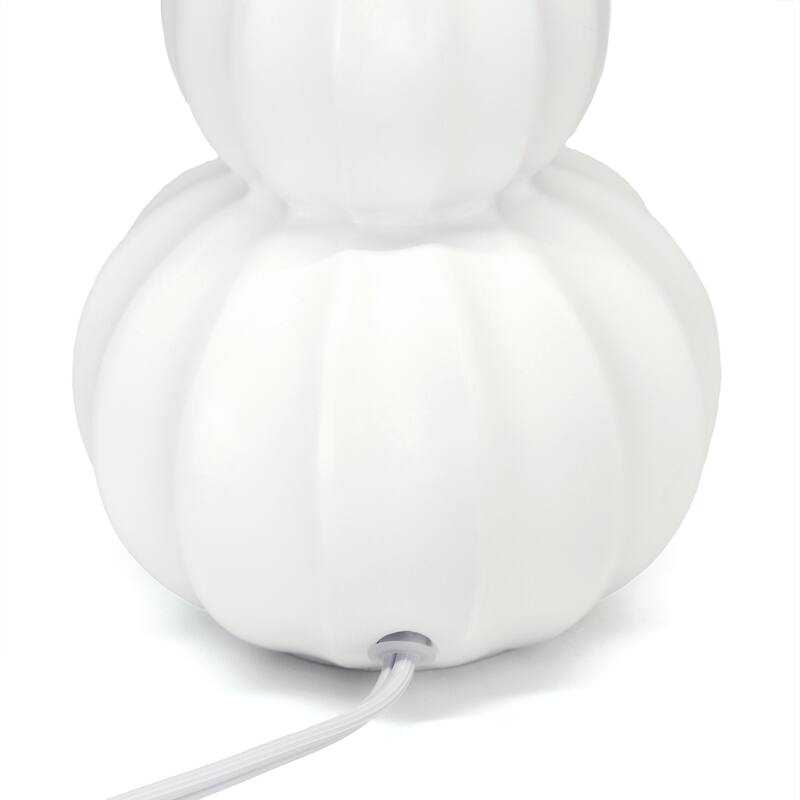 Stacked Double Gourd Ceramic Table Lamp with Tapered Shade - 12.5" - Off White