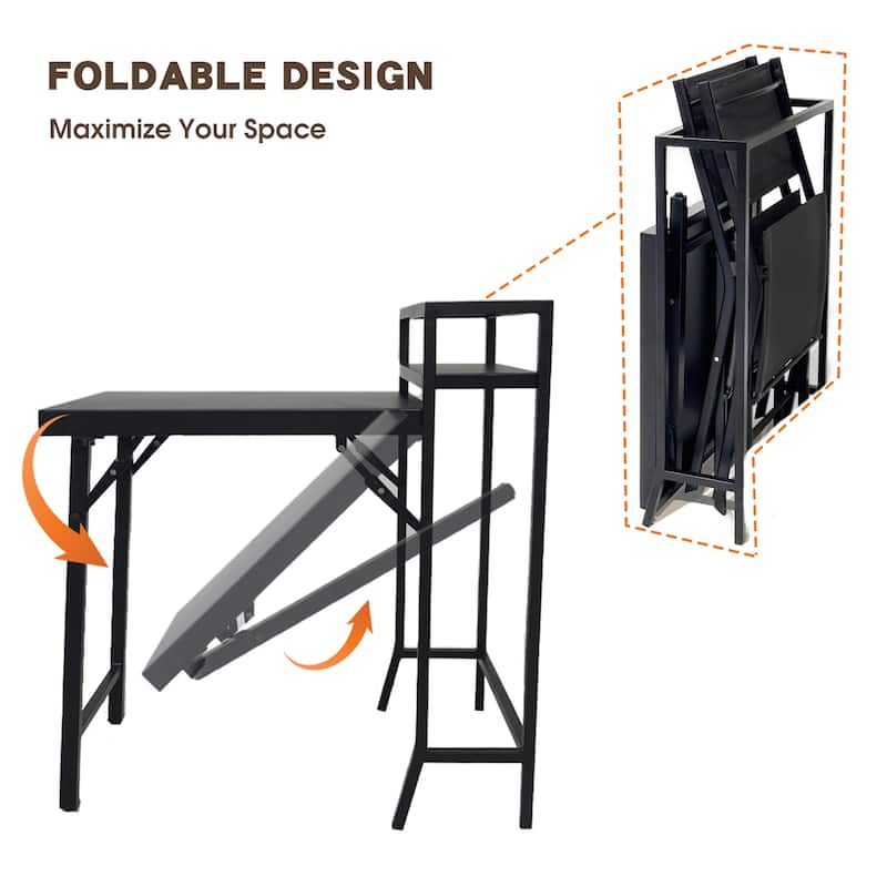 Patio Set of Foldable Patio Table and Chairs(Set of 2)