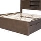 preview thumbnail 47 of 69, Wooden platform bed with house shaped storage headboard and drawers