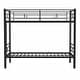 preview thumbnail 11 of 14, Black Twin over Twin Size Metal Bunk Bed with Ladder and high Guardrail, Able to Split, Metal Bunk Bed, Storage Space