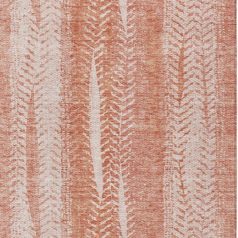 HomeRoots Botanical Leaves Transitional Rectangle Outdoor Rug