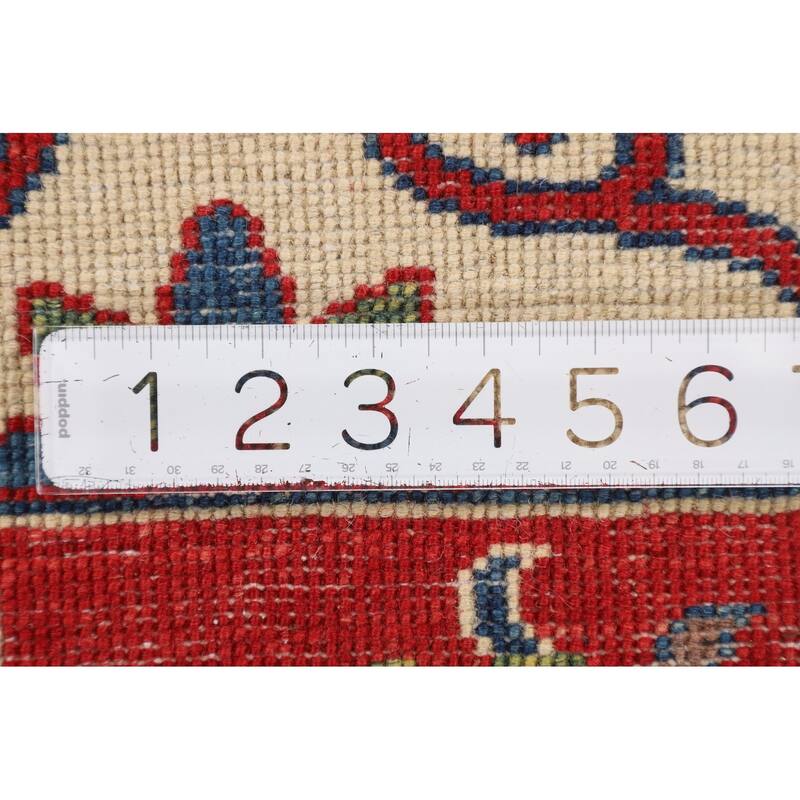 Traditional Kazak Accent Rug Hand-Knotted Floral Wool Carpet - 2'9" x 4'0"
