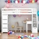 preview thumbnail 11 of 25, Twin Size Wooden Loft Bed With 4 Storage Drawers,Desk,Shelves and Stairs