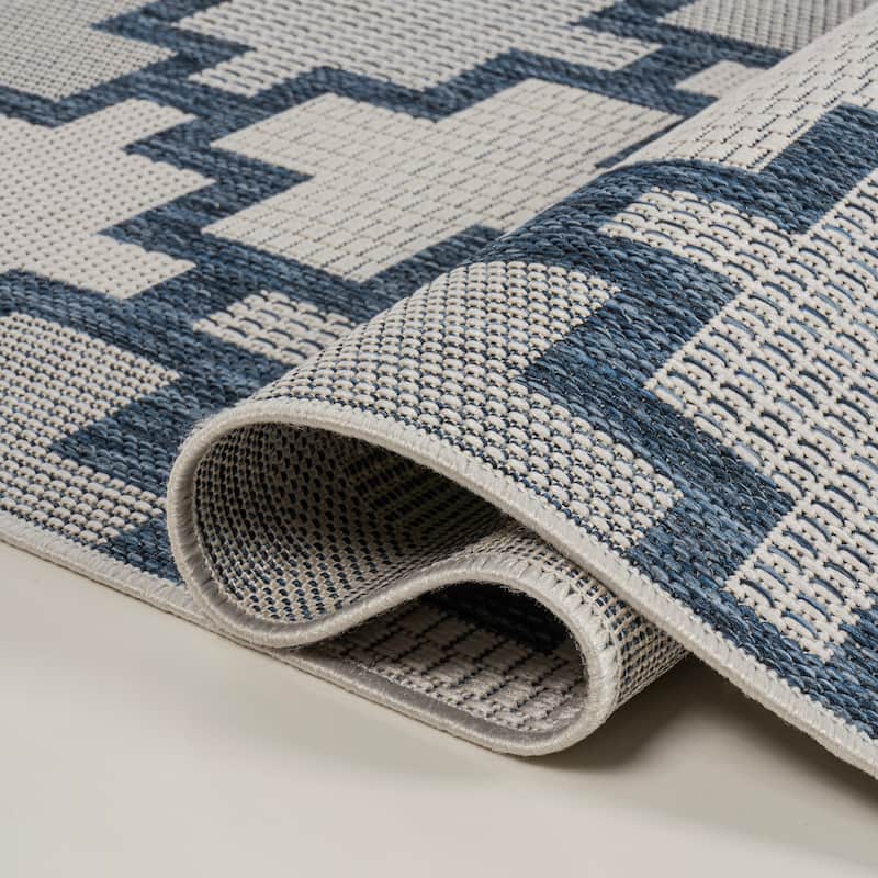 JONATHAN Y Lior Modern Geometric Tile Pattern Salmon/Cream Indoor/Outdoor Area Rug