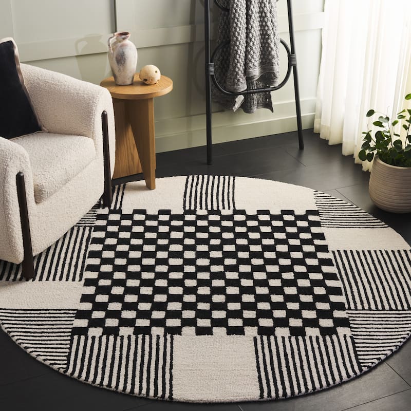 SAFAVIEH Handmade Genre Kiek Checkered Wool Rug