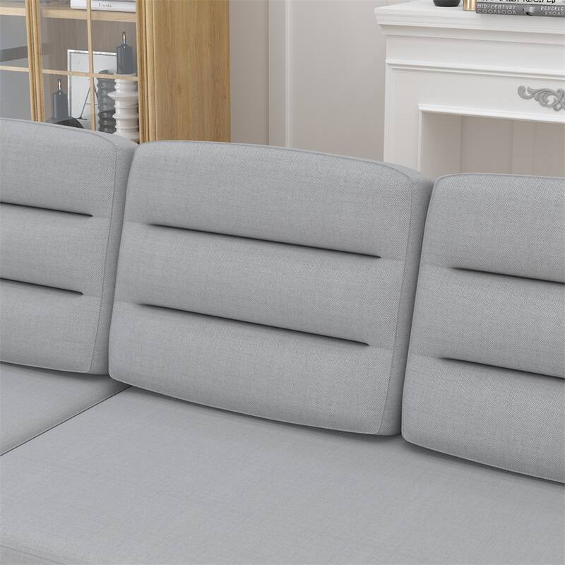 83.5" Polyester Convertible Combo Sofa w/ Storage Recliner and Holder