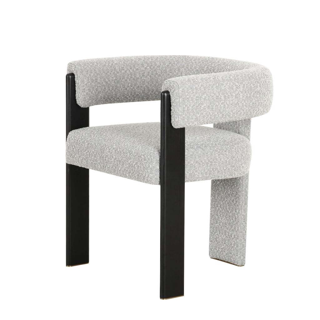 Anta Dining Chair, Curved Modern Art Style, Light Gray Polyester Blend