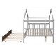 preview thumbnail 9 of 9, Full House Bed with Twin Trundle & Headboards - Pine Wood
