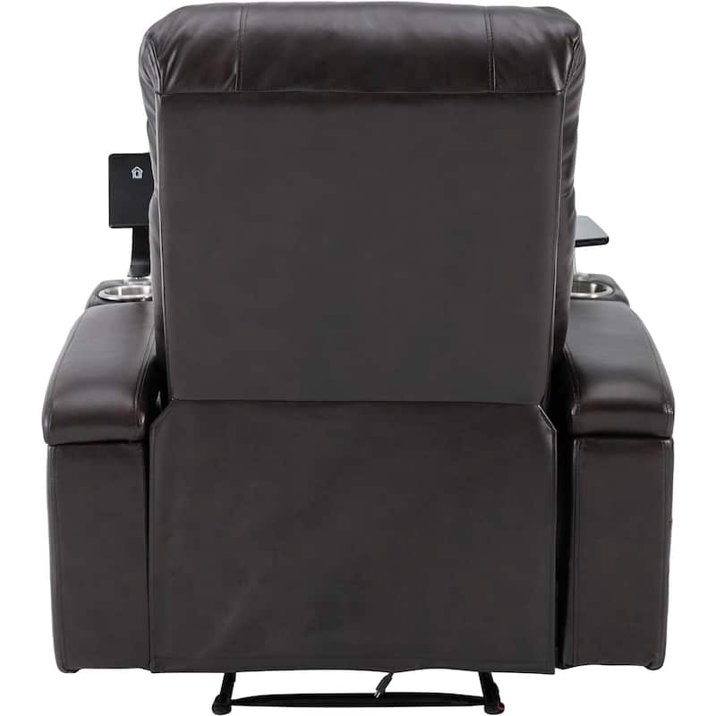 Premium Power Recliner with Storage Arms, Cupholders, Swivel Tray Table and Cell Phone Stand