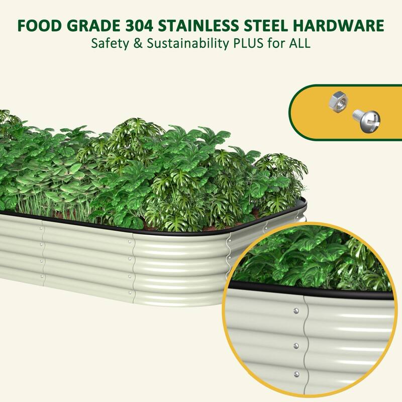 VEIKOUS Modular Metal Raised Garden Bed, Corrosion-Resistant Steel, Outdoor Planter Box for Vegetables, Flowers & Herbs