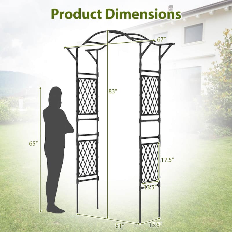 Costway 83” Garden Arch Trellis for Climbing Plants with Upgraded - See Details