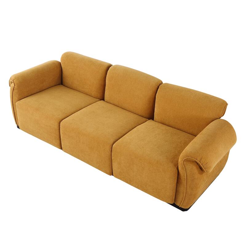 93" 3-Seater Chenille Modular Sofa - Fashionable Sofa with Iron Frame for Living Room, Bedroom
