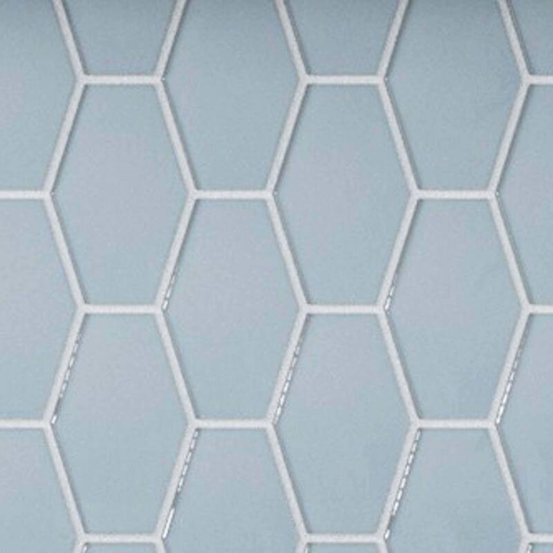 Cruz Bay Studio MKT2872 Long Hex - 11" x 11" Geometric Floor and Wall - Aqua Blue Matte