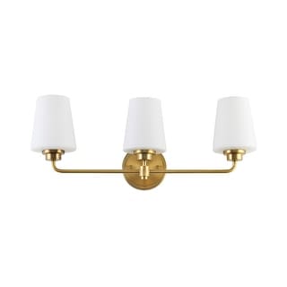 22.5 in. W 3-Light White Plus Gold Bathroom Vanity Light with Shade