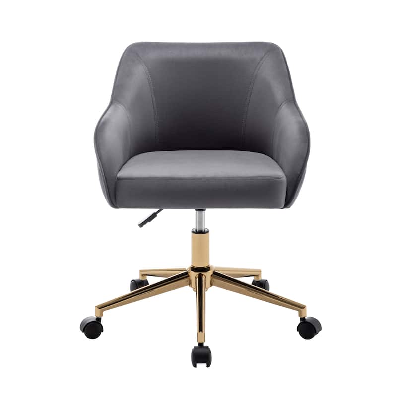 Porthos Home Raisa Velvet Office Chair with Gold Chrome Base
