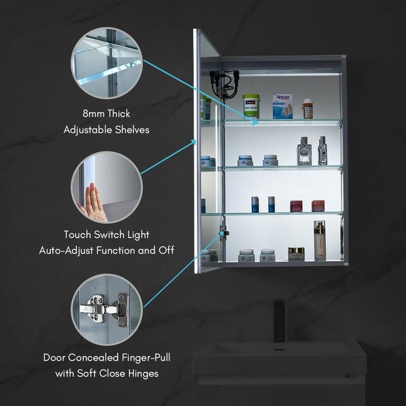 Blossom LED Lighted Medicine Cabinet with Mirror