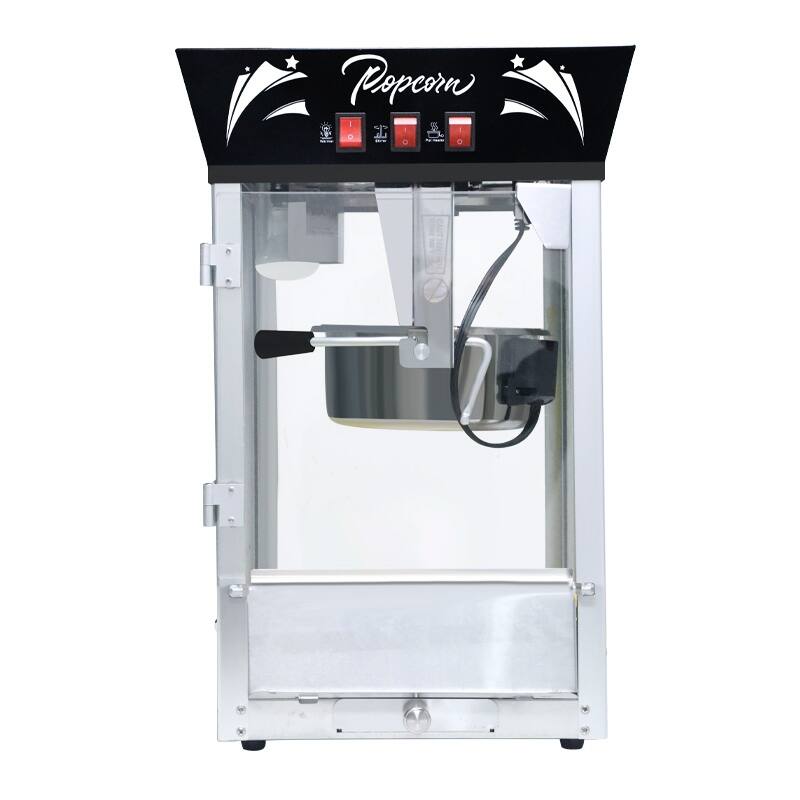Commercial Popcorn MAKER Machine, 12 Ounce Kettle Stainless Steel Popcorn Maker with Tempered Glass, Warming Deck