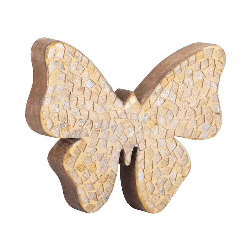 Sagebrook Home Modern Glam Mosaic Butterfly Figurine