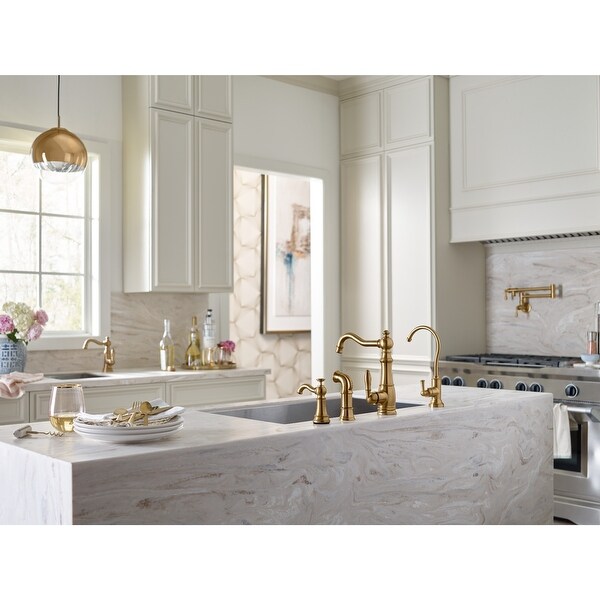 Shop Moen Two-Handle Kitchen Faucet Brushed Gold (S664BG ...