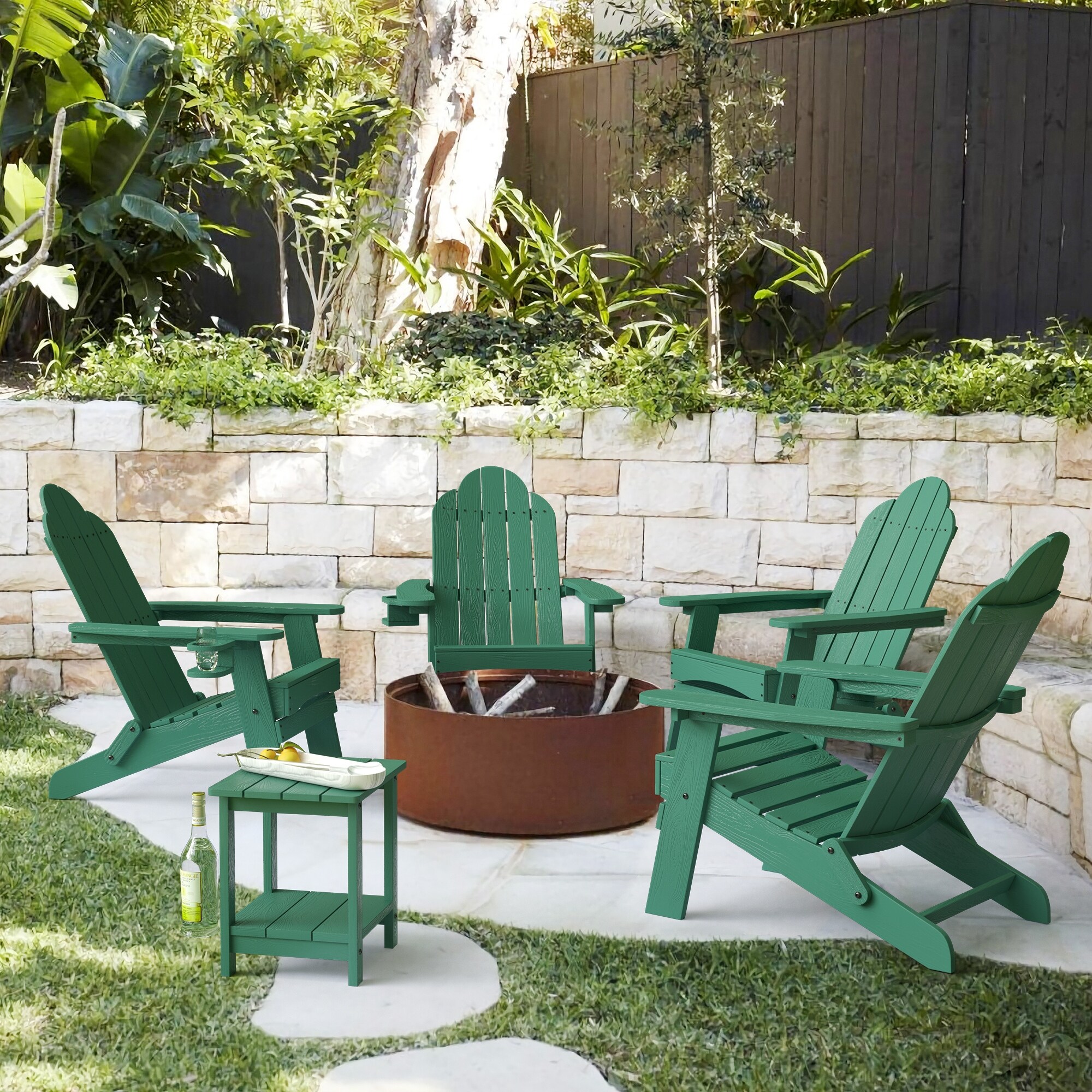 4 plastic adirondack chairs