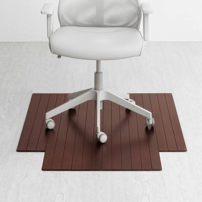 Eco Bamboo Standard Cherry Chair Mat (36' x 48') - N/A
