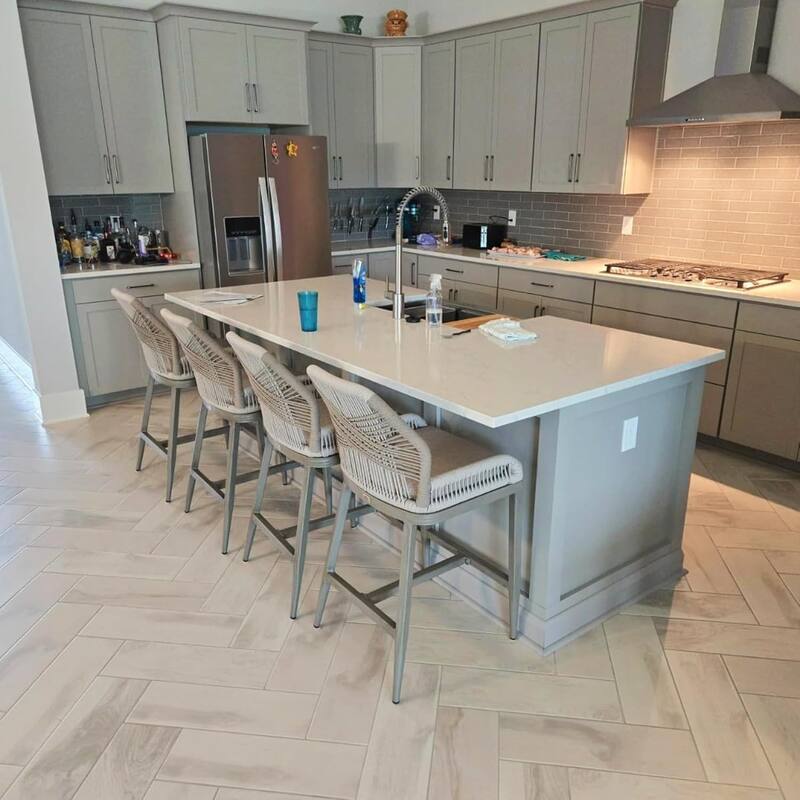 PURPLE LEAF Bar Stools Set of 4 Outdoor Bar Height Metal Stools Modern Wicker Rattan Barstools with Back Aluminum