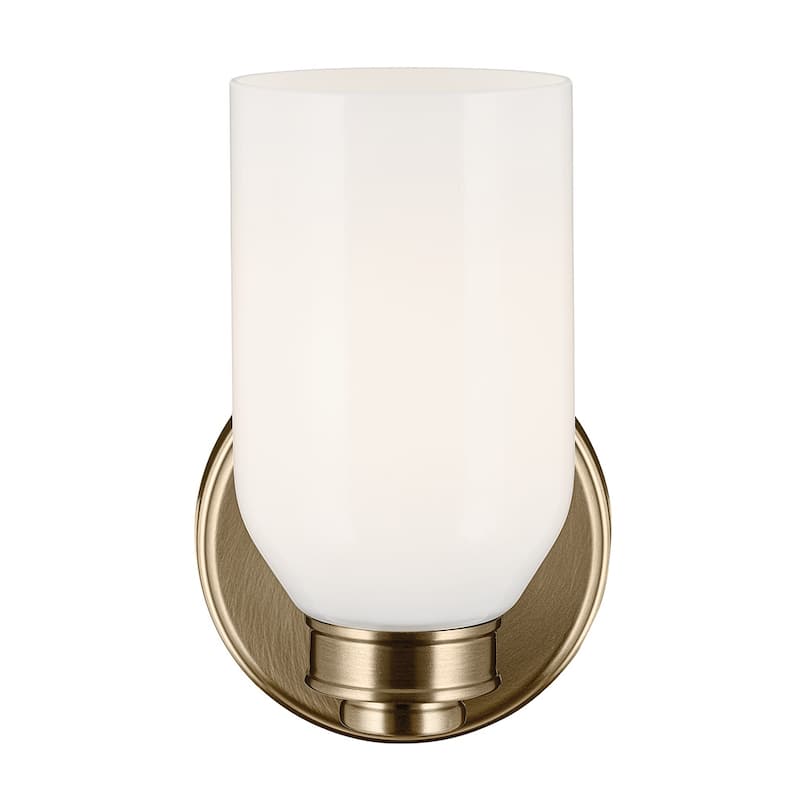 Kichler Lighting Shae 8.25" 1-Light Wall Sconce with White Opal Glass in Champagne Bronze