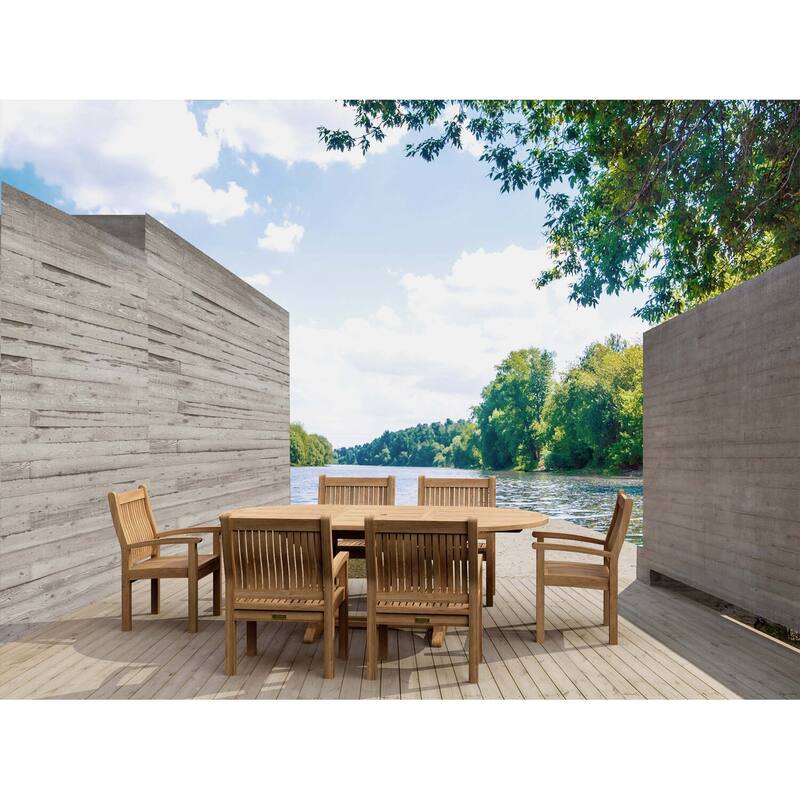 Oval Dining Set 7-Piece - 87" Table with Armchairs - Traditional Design