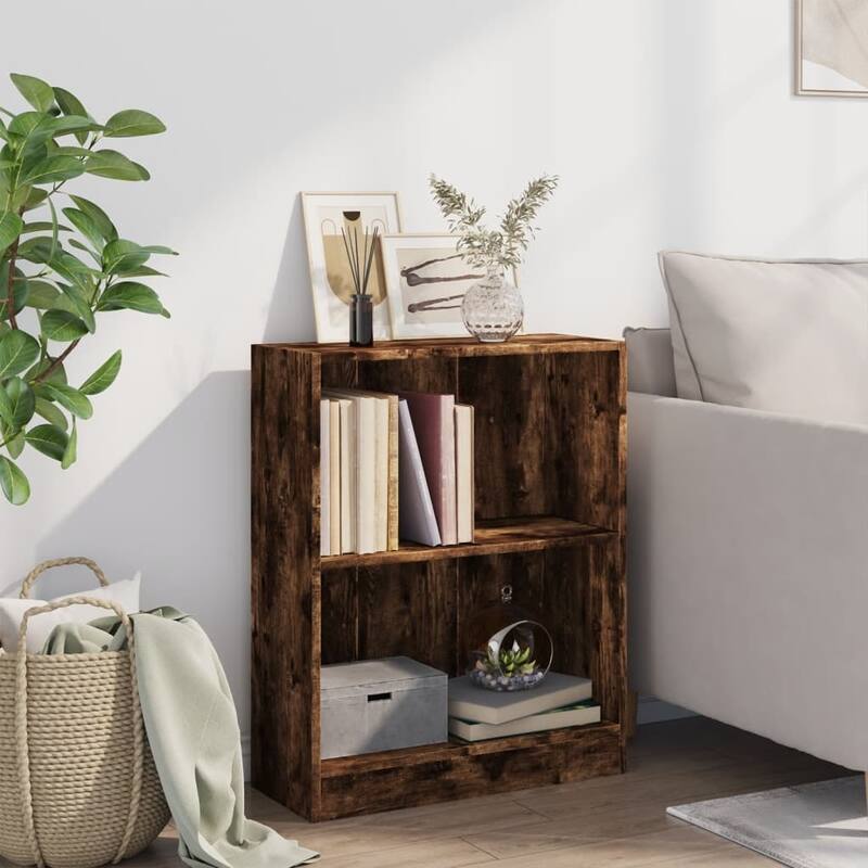 vidaXL Bookshelf Smoked Oak Engineered Wood Compact Bookshelf