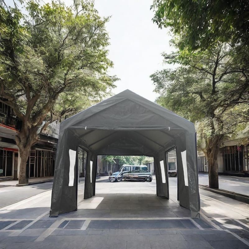 10X20 Heavy Duty Grey Canopy Carport