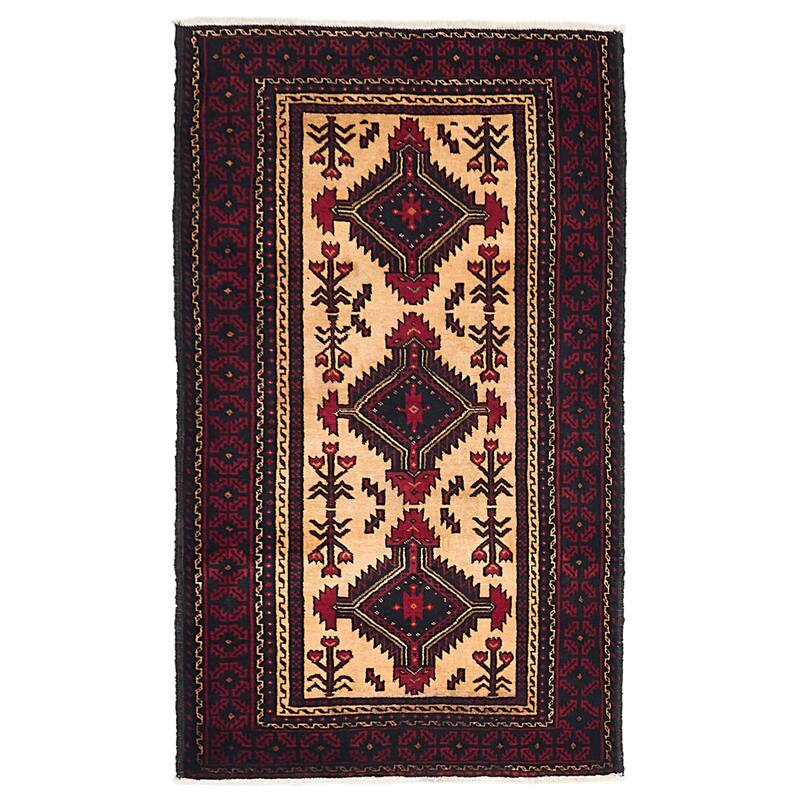 ECARPETGALLERY Hand-knotted Teimani Ivory Wool Rug - 3'7 x 5'11