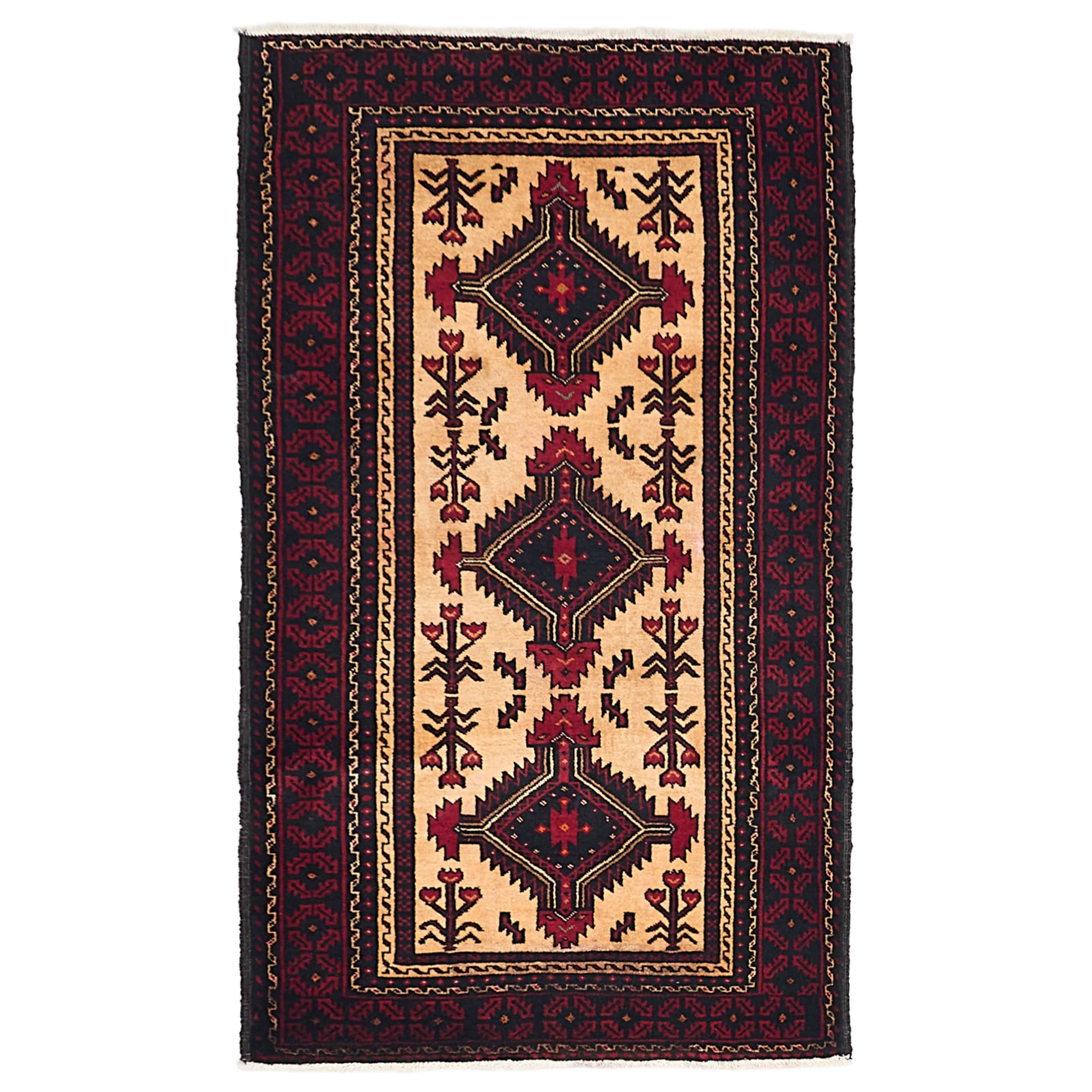 ECARPETGALLERY Hand-knotted Teimani Ivory Wool Rug - 3'7 x 5'11