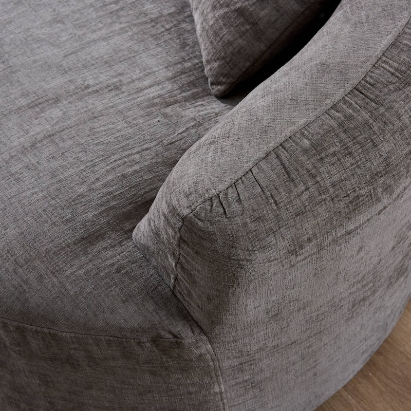 111.02" Curved Chenille Sectional Sofa, No Assembly Required