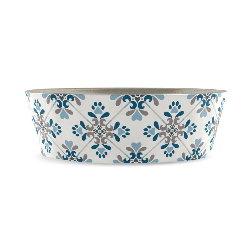 Abode Homewares Pawsitano Tile Planta Pet Bowl - White - Set of 2 - Medium
