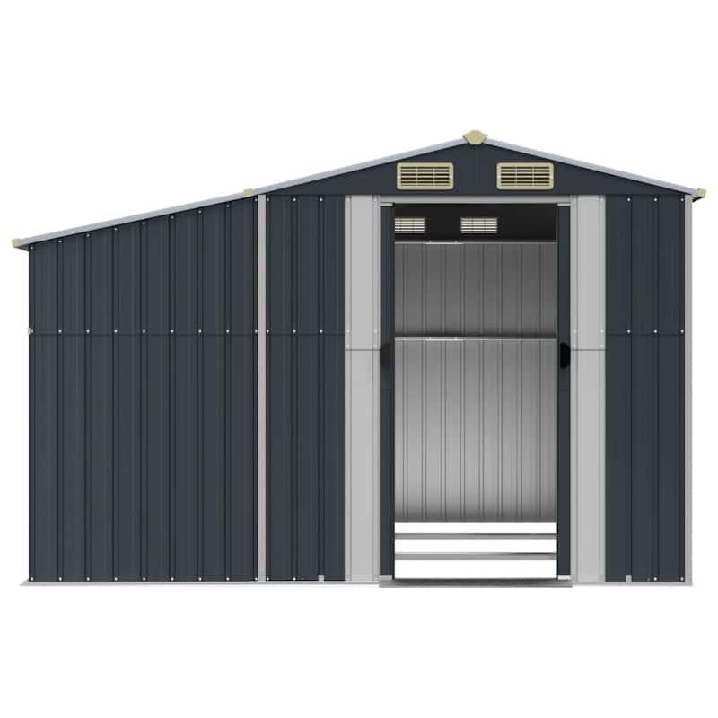 vidaXL Garden Shed Metal Outdoor Storage Tool Shed House Galvanized Steel