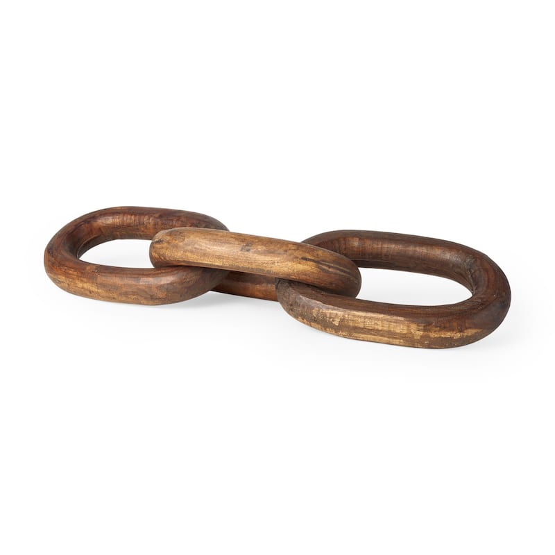 Tayla Large Black-Brown Wood Chain Link - 9.5L x 2.0W x 21.0H - Medium Brown