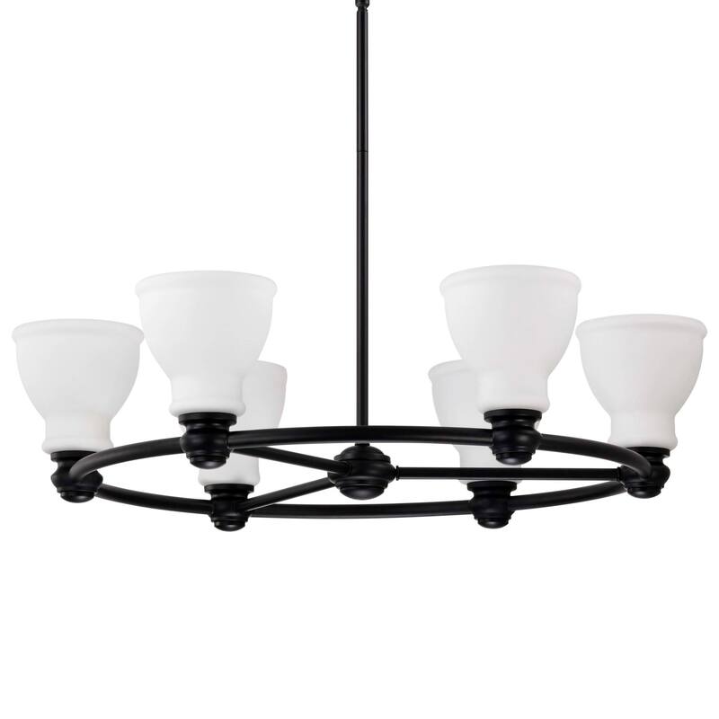 Nuvo Lighting 60/8027 Russel 6 Light 28" Wide Ring Chandelier - Matte Black