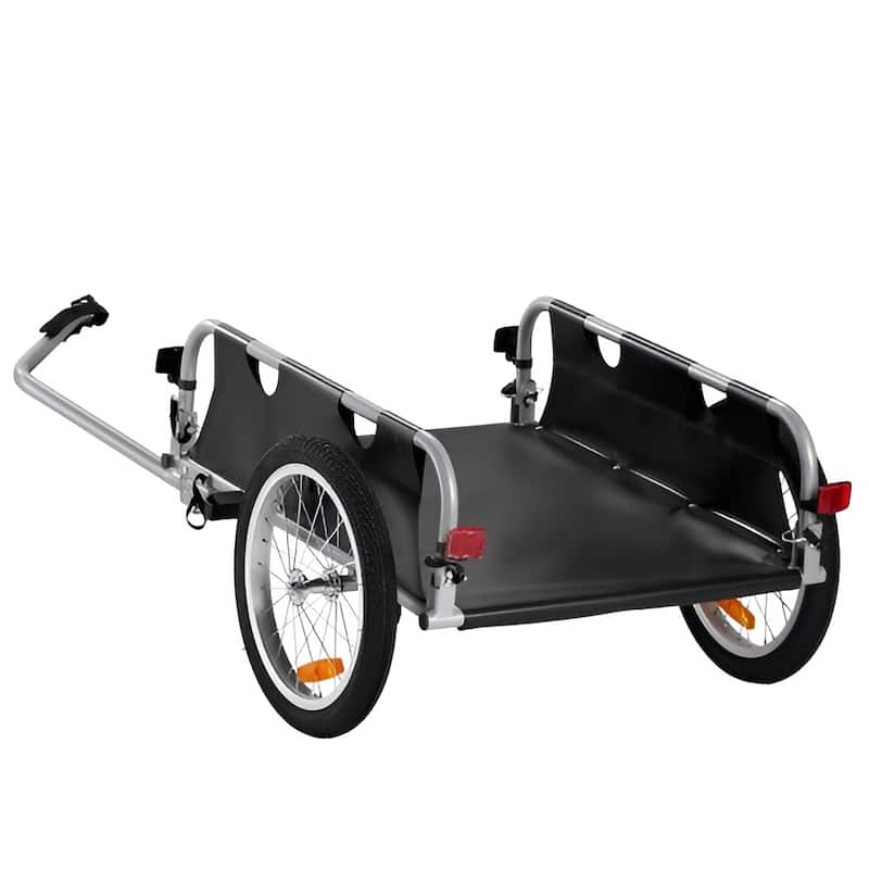 Bike Cargo Trailer, 100 lbs Load Capacity, Heavy-Duty Bicycle Wagon Cart, Foldable Compact Storage & Quick Release with Univers - Multi