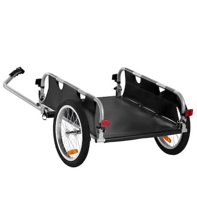 Bike Cargo Trailer, 100 lbs Load Capacity, Heavy-Duty Bicycle Wagon Cart, Foldable Compact Storage & Quick Release with Univers