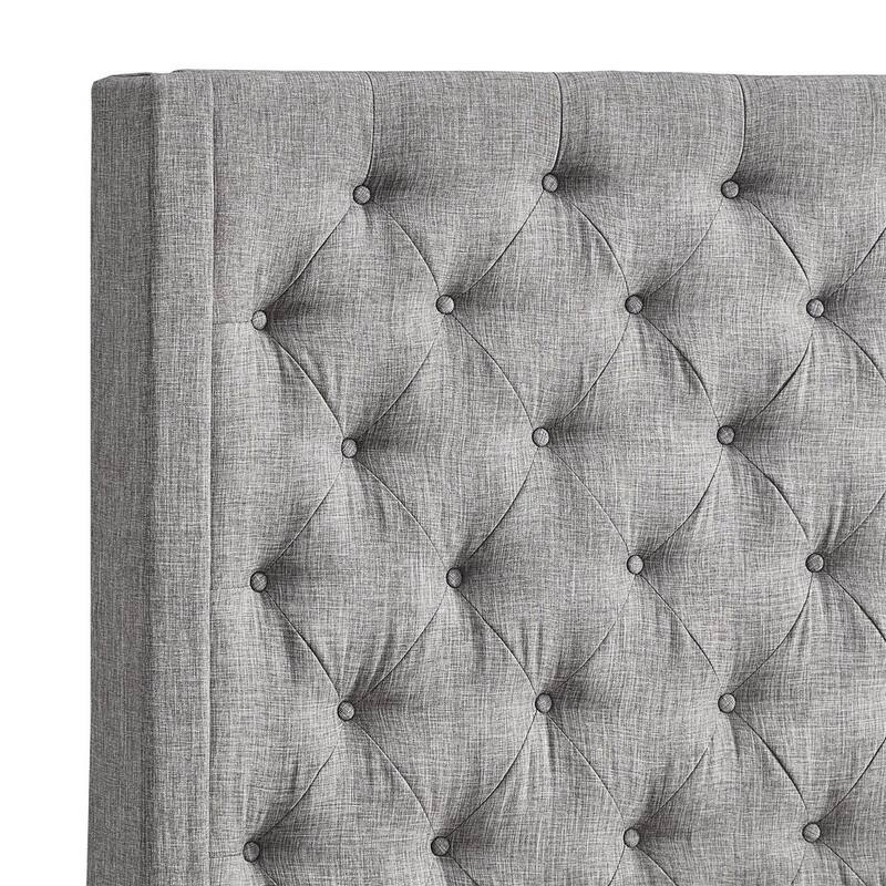 Detmold Wingback Button Tufted Tall Headboard Bed