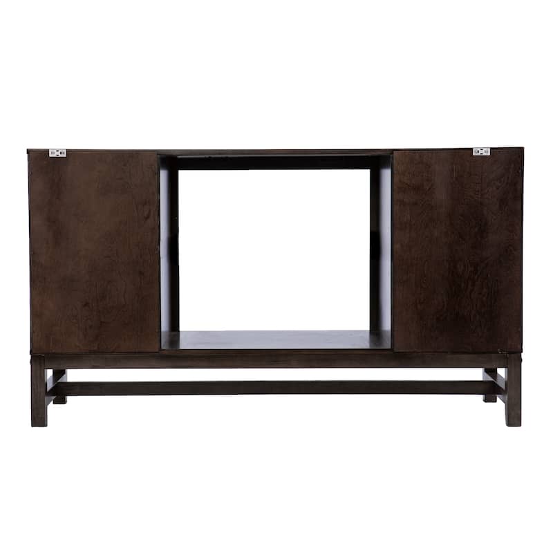 SEI Furniture Lanigan Contemporary Brown Wood Electric Fireplace