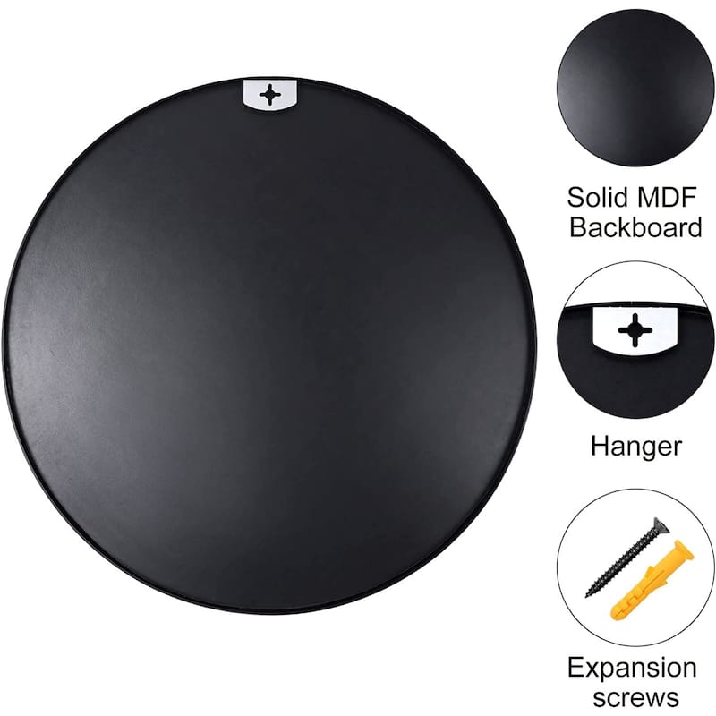 Round Mirror Wall Mounted, Circle Bathroom Vanity Wall Mirror with Metal Frame - 16/20/24/30/32/36"