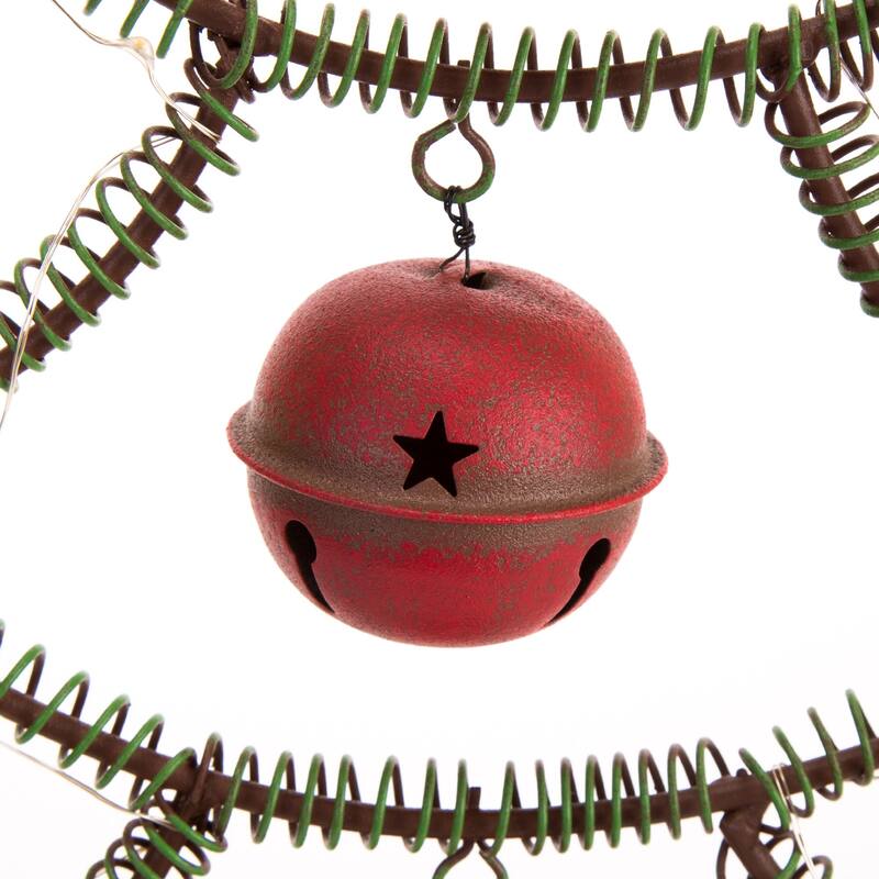 Glitzhome Iron LED Christmas Table Tree Decor with Bells
