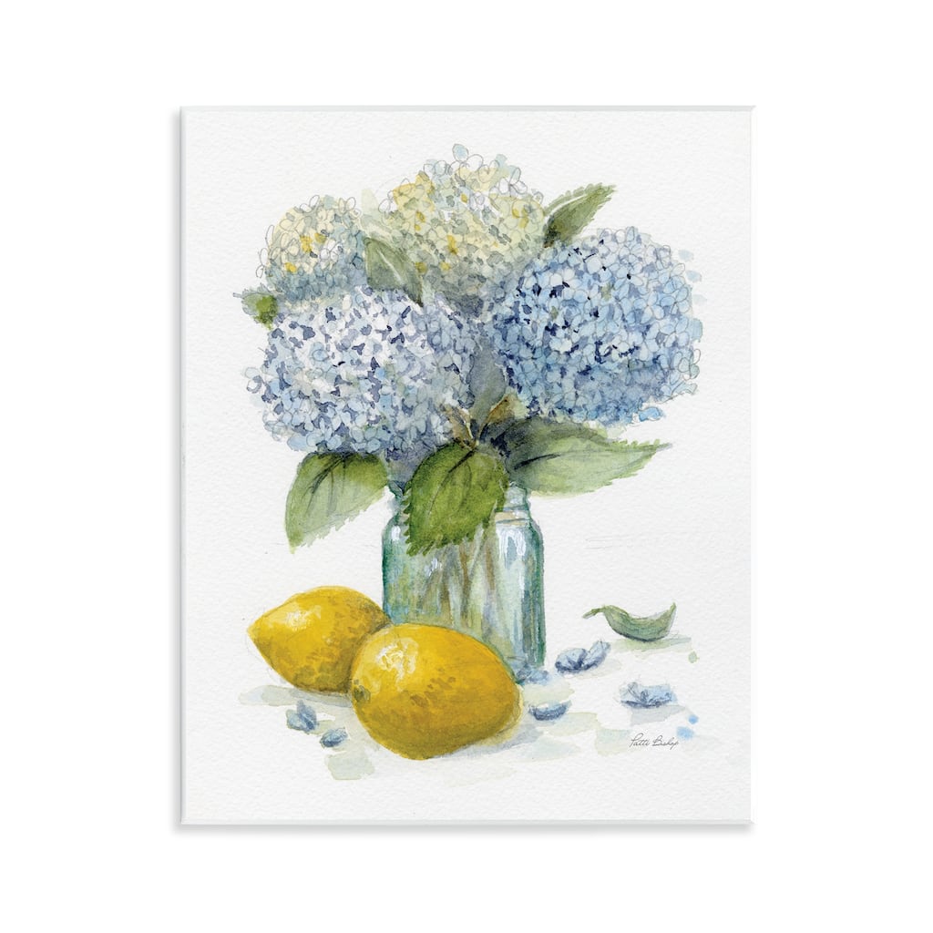 Stupell Hydrangeas & Lemons Vase Wall Plaque Art Design By Patti Bishop