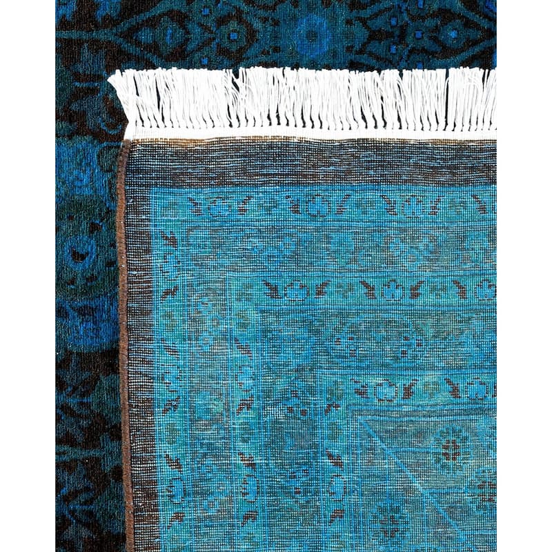 Overton Handknotted Wool Vintage Inspired Contemporary Overdyed Orange Area Rug - 18' 2" x 9' 3"