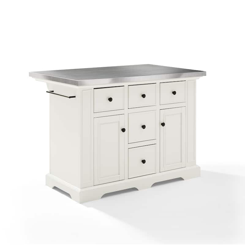 Crosley Julia Stainless Steel Top Kitchen Island - 50 "W x	32 "D x 36 "H