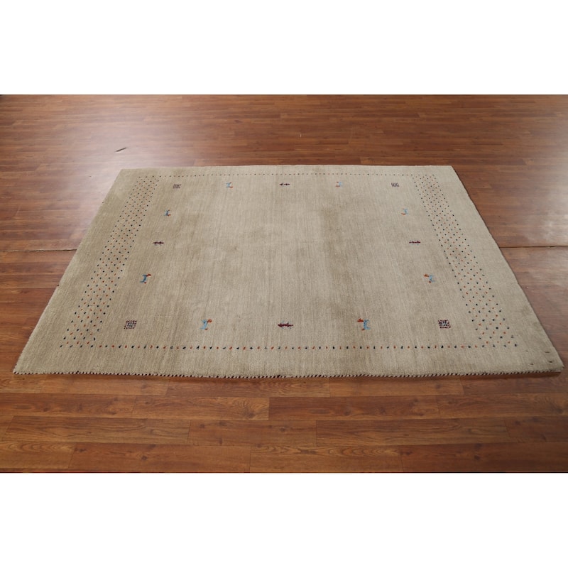 Gabbeh Oriental Area Rug Handmade Bedroom Wool Carpet - 4'7"x 6'5"