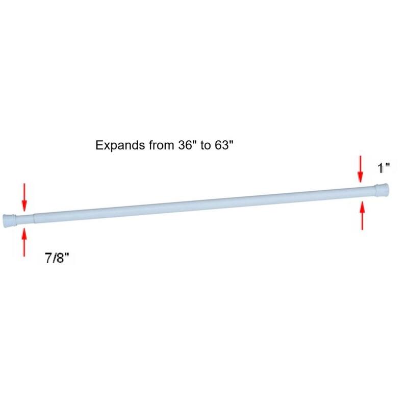 Design House 561001 White Classic Adjustable 36 to 63-inch Shower Rod