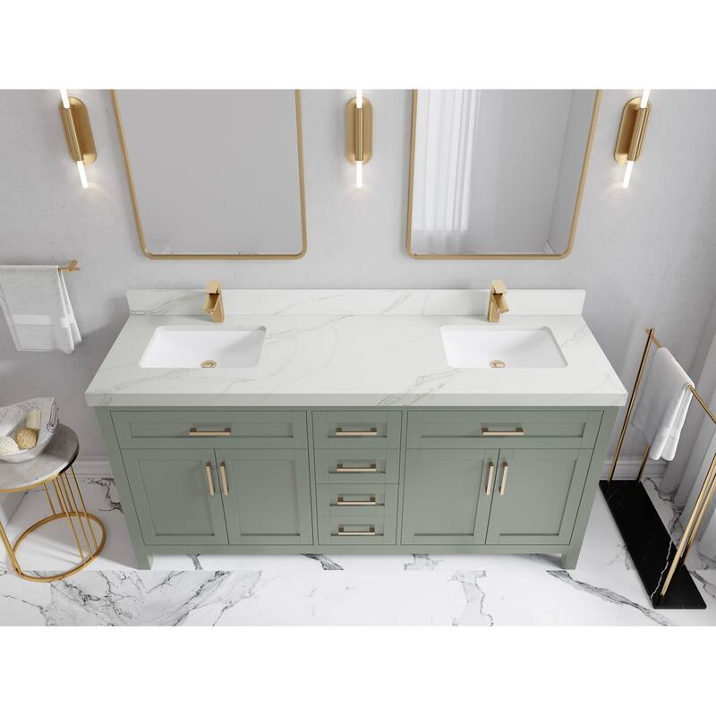 Willow Collections 72 in. W x 22 in. D Cambridge Double Sink Bathroom Vanity with Countertop