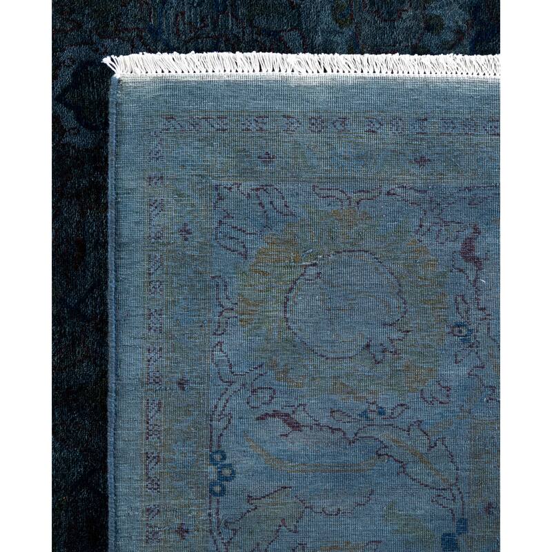 Overdyed One-of-a-Kind Hand-Knotted Area Rug - Blue - 6' 4" x 9' 5"